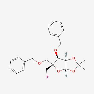 molecular formula C23H27FO5 B13432015 (3aR,5R,6S,6aR)-5-(fluoromethyl)-2,2-dimethyl-6-phenylmethoxy-5-(phenylmethoxymethyl)-6,6a-dihydro-3aH-furo[2,3-d][1,3]dioxole 