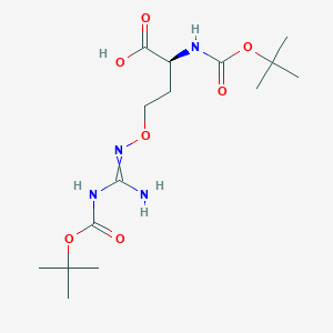 molecular formula C15H28N4O7 B13432021 (2S)-4-[[amino-[(2-methylpropan-2-yl)oxycarbonylamino]methylidene]amino]oxy-2-[(2-methylpropan-2-yl)oxycarbonylamino]butanoic acid 