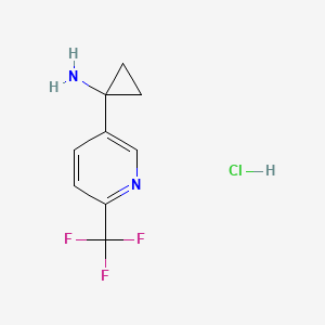 molecular formula C9H10ClF3N2 B13432032 1-[6-(Trifluoromethyl)-3-pyridyl]cyclopropanamine hydrochloride 