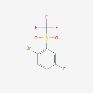 molecular formula C7H3BrF4O2S B13432034 1-Bromo-4-fluoro-2-(trifluoromethylsulfonyl)benzene 