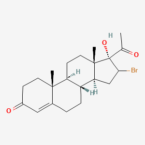 molecular formula C21H29BrO3 B13432035 16-Bromo-17-hydroxypregn-4-ene-3,20-dione CAS No. 28018-91-9