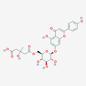 3-hydroxy-3-methyl-5-oxo-5-[[(2R,3S,4S,5R,6S)-3,4,5-trihydroxy-6-[5-hydroxy-2-(4-hydroxyphenyl)-4-oxochromen-7-yl]oxyoxan-2-yl]methoxy]pentanoic acid