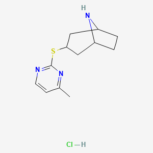 3-[(4-Methylpyrimidin-2-yl)sulfanyl]-8-azabicyclo[3.2.1]octane hydrochloride