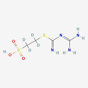 molecular formula C4H10N4O3S2 B13432264 2-[[(Guanidino)(imino)methyl]sulfanyl]ethanesulfonic Acid-d4 