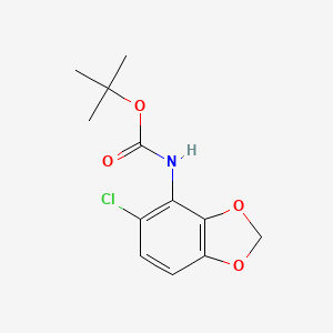 molecular formula C12H14ClNO4 B1343228 叔丁基(5-氯苯并[d][1,3]二氧杂环-4-基)氨基甲酸酯 CAS No. 379229-84-2