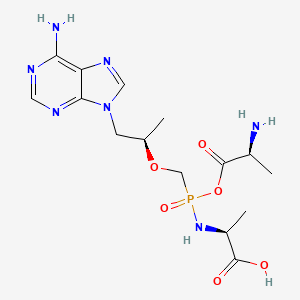 (2S)-2-[[[(2S)-2-aminopropanoyl]oxy-[[(2R)-1-(6-aminopurin-9-yl)propan-2-yl]oxymethyl]phosphoryl]amino]propanoic acid