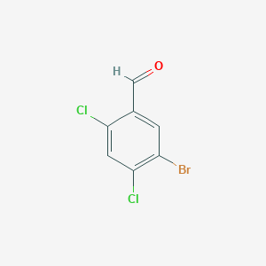 molecular formula C7H3BrCl2O B13432352 5-Bromo-2,4-dichlorobenzaldehyde 