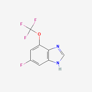 molecular formula C8H4F4N2O B13432390 6-Fluoro-4-(trifluoromethoxy)-1H-benzimidazole 