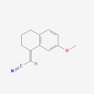 molecular formula C13H13NO B13432436 (E)-(3,4-Dihydro-7-methoxy-1(2H)-naphthalenylidene)acetonitrile 