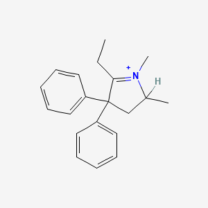 molecular formula C20H24N+ B13432536 2-Ethyl-1,5-dimethyl-3,3-diphenylpyrrolinium CAS No. 21409-27-8