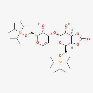 (3aS,4R,6S,7R,7aR)-7-hydroxy-6-[[(2R,3R,4R)-3-hydroxy-2-[tri(propan-2-yl)silyloxymethyl]-3,4-dihydro-2H-pyran-4-yl]oxy]-4-[tri(propan-2-yl)silyloxymethyl]-4,6,7,7a-tetrahydro-3aH-[1,3]dioxolo[4,5-c]pyran-2-one