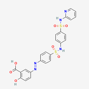 (E)-2-Hydroxy-5-((4-(N-(4-(N-(pyridin-2-yl)sulfamoyl)phenyl)sulfamoyl)phenyl)diazenyl)benzoic Acid