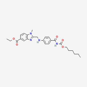 molecular formula C26H32N4O5 B13432660 Des-(N-2-pyridyl-beta-alanine Ethyl Ester) 4'-Des(imino)-4'-oxo Dabigatran Etexilate 5-Ethyl Carboxylate 