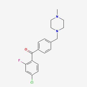 molecular formula C19H20ClFN2O B1343313 4-氯-2-氟-4'-(4-甲基哌嗪甲基)苯甲酮 CAS No. 898763-15-0