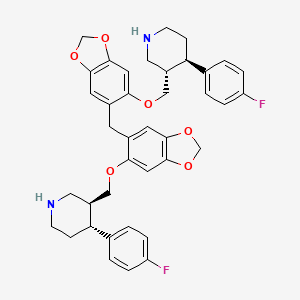 Bis(3,4-methylenedioxy-6-[(3S,4R)-4-(4-fluorophenyl)piperidine-3-ylmethoxy]methane DiHydrochloride; 3,3'-[Methylenebis(1,3-benzodioxole-6,5-diyloxymethylene)]bis [4-(4-fluorophenyl)piperidine DiHydrochloride; Paroxetine EP Impurity F