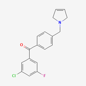 B1343318 (3-Chloro-5-fluorophenyl)(4-((2,5-dihydro-1H-pyrrol-1-yl)methyl)phenyl)methanone CAS No. 898764-58-4