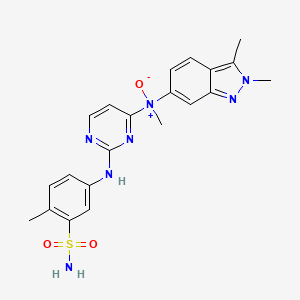 N,2,3-trimethyl-N-[2-(4-methyl-3-sulfamoylanilino)pyrimidin-4-yl]indazol-6-amine oxide