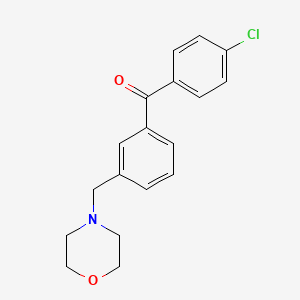 molecular formula C18H18ClNO2 B1343323 4'-氯-3-吗啉甲基苯甲酮 CAS No. 898765-44-1
