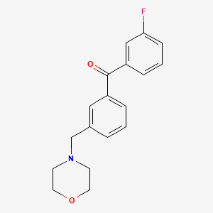 molecular formula C18H18FNO2 B1343324 3-氟-3'-吗啉甲基二苯甲酮 CAS No. 898765-47-4
