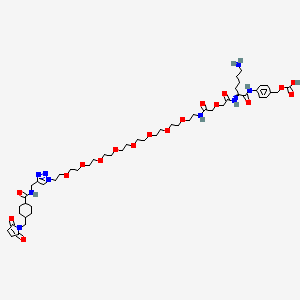 [4-[[(2S)-6-amino-2-[[2-[2-[2-[2-[2-[2-[2-[2-[2-[2-[2-[4-[[[4-[(2,5-dioxopyrrol-1-yl)methyl]cyclohexanecarbonyl]amino]methyl]triazol-1-yl]ethoxy]ethoxy]ethoxy]ethoxy]ethoxy]ethoxy]ethoxy]ethoxy]ethylamino]-2-oxoethoxy]acetyl]amino]hexanoyl]amino]phenyl]methyl hydrogen carbonate