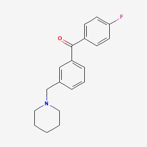 molecular formula C19H20FNO B1343326 4'-氟-3-哌啶甲基苯甲酮 CAS No. 898793-05-0