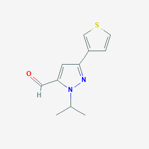 1-isopropyl-3-(thiophen-3-yl)-1H-pyrazole-5-carbaldehyde