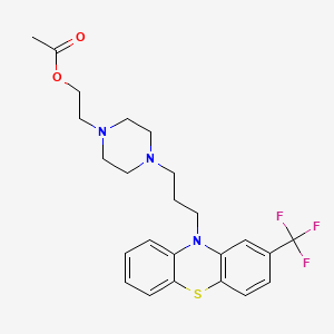 1-Piperazineethanol, 4-(3-(2-(trifluoromethyl)phenothiazin-10-yl)propyl)-, acetate