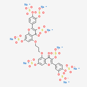 Octasodium;[2-(3,4-disulfonatooxyphenyl)-5-[3-[2-(3,4-disulfonatooxyphenyl)-4-oxo-3,7-disulfonatooxychromen-5-yl]oxypropoxy]-4-oxo-3-sulfonatooxychromen-7-yl] sulfate