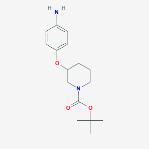 molecular formula C16H24N2O3 B1343364 叔丁基-3-(4-氨基苯氧基)哌啶-1-羧酸酯 CAS No. 643087-95-0