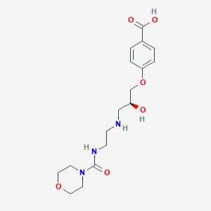 4-[(2S)-2-hydroxy-3-[2-(morpholine-4-carbonylamino)ethylamino]propoxy]benzoic acid