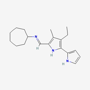 N-cycloheptyl-1-[4-ethyl-3-methyl-5-(1H-pyrrol-2-yl)-1H-pyrrol-2-yl]methanimine