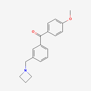 molecular formula C18H19NO2 B1343382 3-氮杂环丁基甲基-4'-甲氧基苯甲酮 CAS No. 898771-34-1