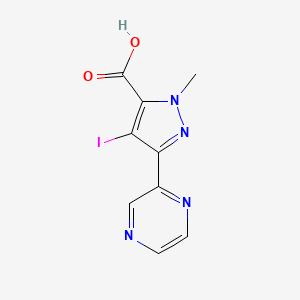 4-iodo-1-methyl-3-(pyrazin-2-yl)-1H-pyrazole-5-carboxylic acid