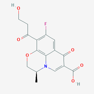 (2S)-7-fluoro-6-(3-hydroxypropanoyl)-2-methyl-10-oxo-4-oxa-1-azatricyclo[7.3.1.05,13]trideca-5(13),6,8,11-tetraene-11-carboxylic acid