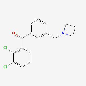 molecular formula C17H15Cl2NO B1343384 3'-氮杂环丁基甲基-2,3-二氯二苯甲酮 CAS No. 898772-06-0