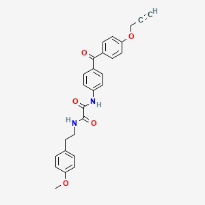 N1-(4-methoxyphenethyl)-N2-(4-(4-(prop-2-yn-1-yloxy)benzoyl)phenyl)oxalamide