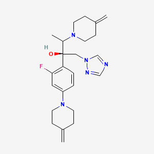 molecular formula C24H32FN5O B13433929 (2R,3R)-2-(2-Fluoro-4-(4-methylenepiperidin-1-yl)phenyl)-3-(4-methylenepiperidin-1-yl)-1-(1H-1,2,4-triazol-1-yl)butan-2-ol 