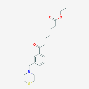 Ethyl 7-oxo-7-[3-(thiomorpholinomethyl)phenyl]heptanoate