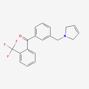 molecular formula C19H16F3NO B1343399 (3-((2,5-二氢-1H-吡咯-1-基)甲基)苯基)(2-(三氟甲基)苯基)甲酮 CAS No. 898749-26-3