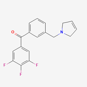 molecular formula C18H14F3NO B1343400 3'-(3-Pyrrolinomethyl)-3,4,5-trifluorobenzophenone CAS No. 898749-64-9