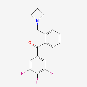 molecular formula C17H14F3NO B1343403 2'-氮杂环丁基甲基-3,4,5-三氟苯甲酮 CAS No. 898755-38-9