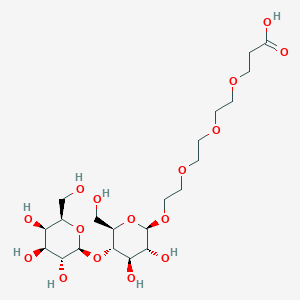 molecular formula C21H38O16 B13434037 (((beta-D-Lactopyranosyl-oxy)ethoxy)ethoxy)propionic acid 