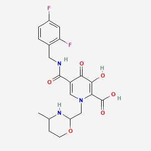 5-[(2,4-Difluorophenyl)methylcarbamoyl]-3-hydroxy-1-[(4-methyl-1,3-oxazinan-2-yl)methyl]-4-oxopyridine-2-carboxylic acid