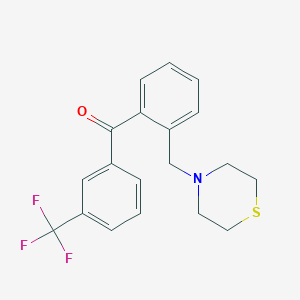B1343409 2-Thiomorpholinomethyl-3'-trifluoromethylbenzophenone CAS No. 898782-08-6