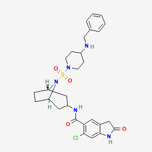 N-[(1S,5R)-8-[4-(benzylamino)piperidin-1-yl]sulfonyl-8-azabicyclo[3.2.1]octan-3-yl]-6-chloro-2-oxo-1,3-dihydroindole-5-carboxamide