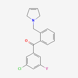 molecular formula C18H15ClFNO B1343414 (3-氯-5-氟苯基)(2-((2,5-二氢-1H-吡咯-1-基)甲基)苯基)甲酮 CAS No. 898763-66-1