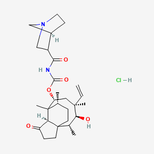 [(2R,3S,4S,6R,8R,14R)-4-ethenyl-3-hydroxy-2,4,7,14-tetramethyl-9-oxo-6-tricyclo[5.4.3.01,8]tetradecanyl] N-[(4S)-1-azabicyclo[2.2.1]heptane-3-carbonyl]carbamate;hydrochloride