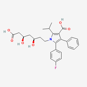 1-[(3R,5R)-6-carboxy-3,5-dihydroxyhexyl]-5-(4-fluorophenyl)-4-phenyl-2-propan-2-ylpyrrole-3-carboxylic acid