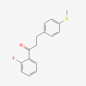 B1343444 2'-Fluoro-3-(4-thiomethylphenyl)propiophenone CAS No. 898781-51-6