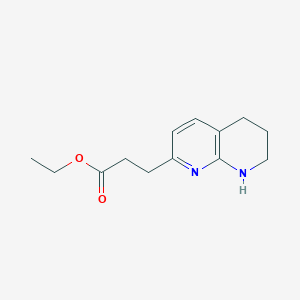 molecular formula C13H18N2O2 B1343447 3-(5,6,7,8-四氢-1,8-萘啶-2-基)丙酸乙酯 CAS No. 312262-99-0